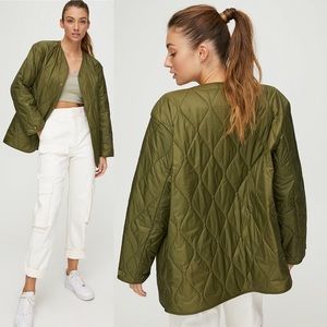 TNA Wicker Park Quilted Jacket in Mossy Green